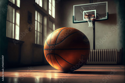 Basketball Sports, Basketball Stadium and Court, Generative ai © Artofinnovation