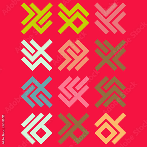 Asemic Glyph writing hieroglyph imitation abstract illustration