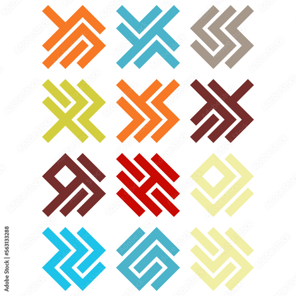 Obraz premium Asemic Glyph writing hieroglyph imitation abstract illustration