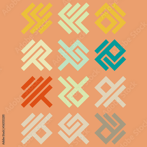 Asemic Glyph writing hieroglyph imitation abstract illustration