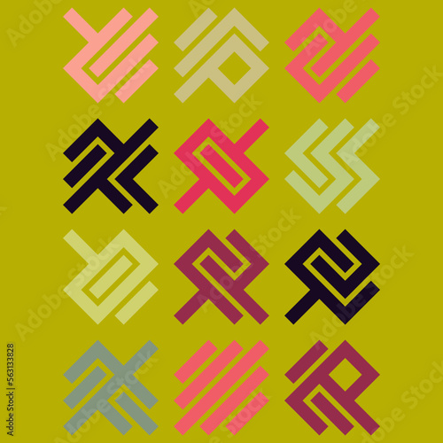 Asemic Glyph writing hieroglyph imitation abstract illustration