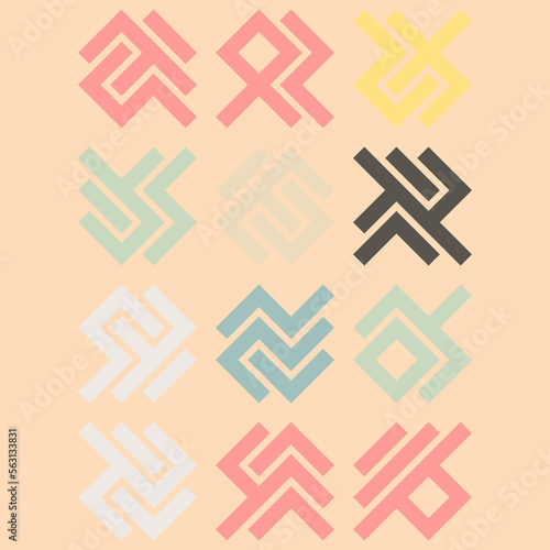 Asemic Glyph writing hieroglyph imitation abstract illustration