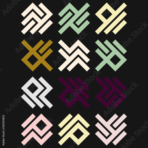 Asemic Glyph writing hieroglyph imitation abstract illustration