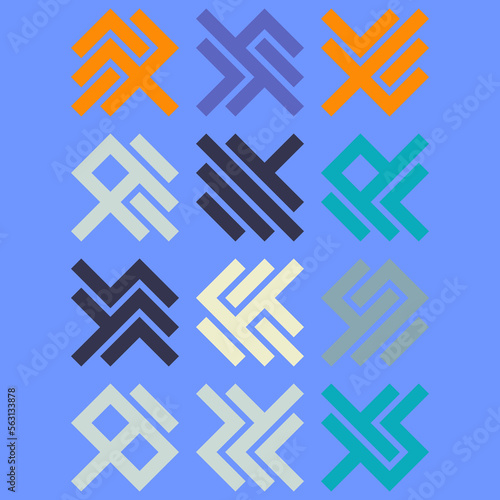 Asemic Glyph writing hieroglyph imitation abstract illustration