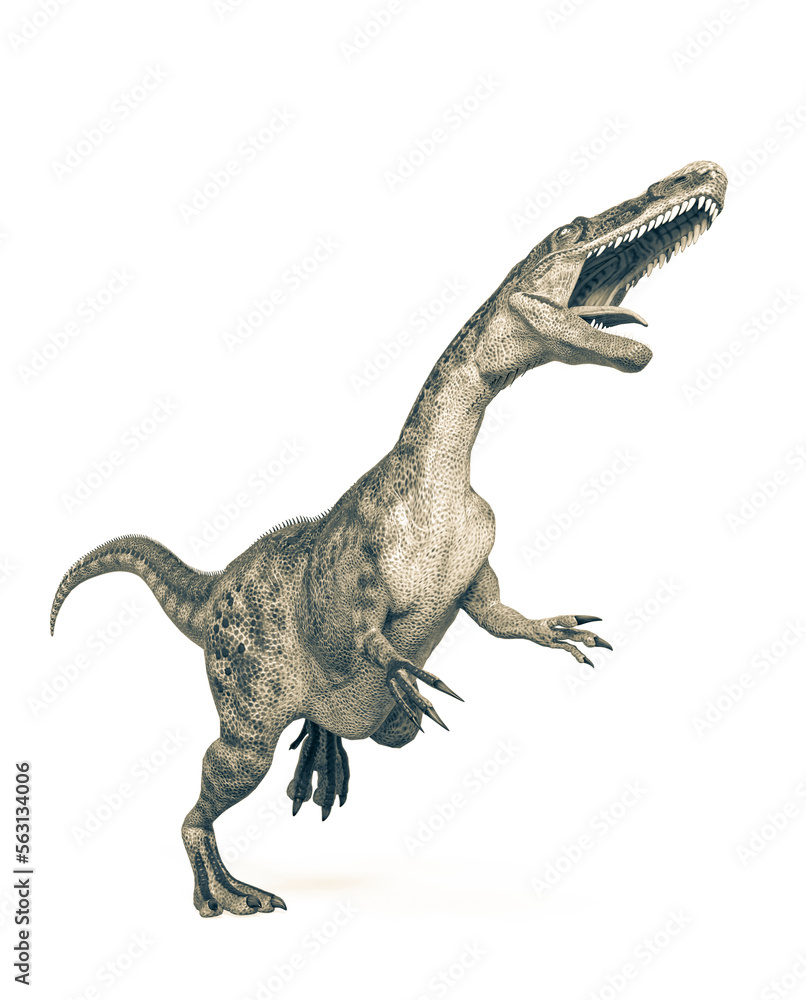 Fototapeta premium monolophosaurus is doing a side attack