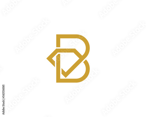 initial Letter B Diamond Logo Concept icon sign symbol Element Design Line Art Style. Jewellery, Jewelry, Gem Logotype. Vector illustration template