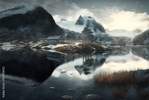 Nordic Icelandic Landscape - Generative AI