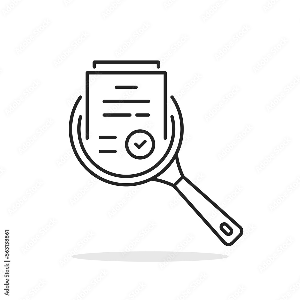 study overview or regulatory icon with thin line magnifier study overview or regulatory icon with thin line magnifier