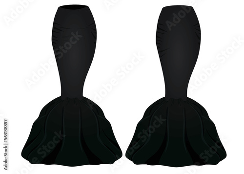 Black elegant dress. vector illustration