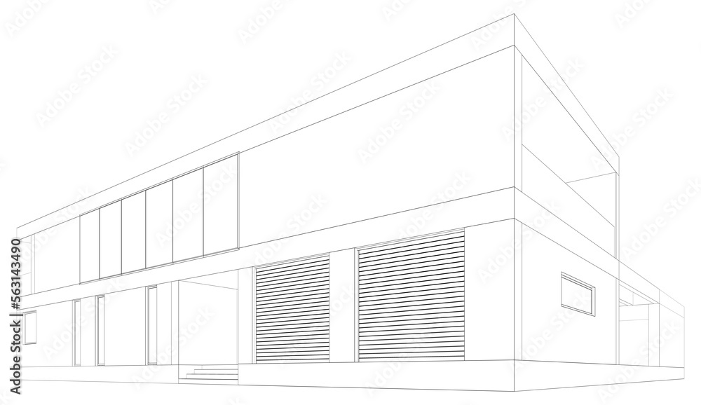 Modern house architectural 3d rendering Modern house architectural 3d rendering
