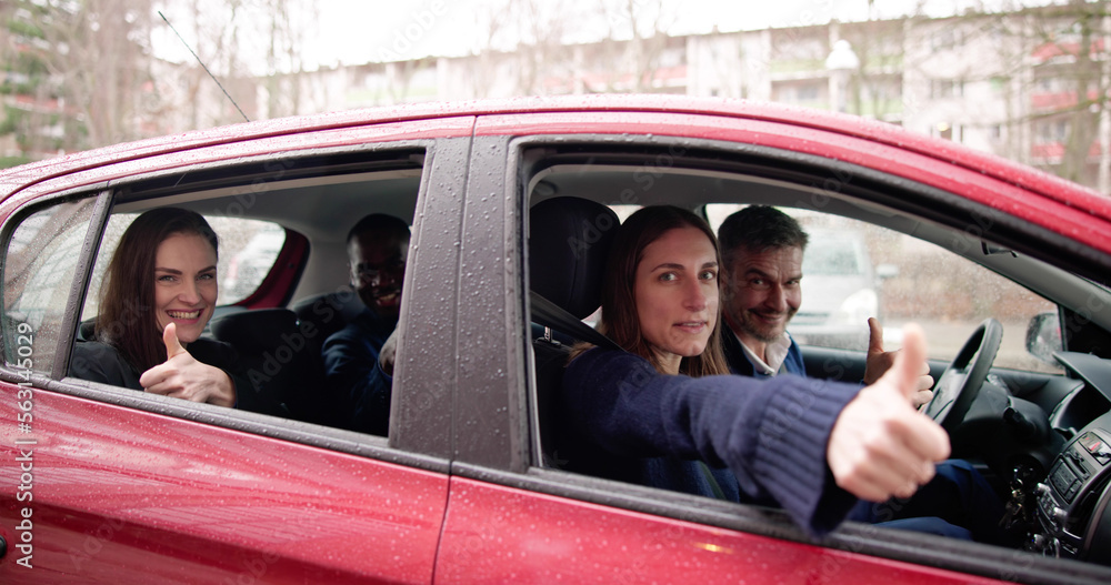 Smiling People Sitting Inside The Ride Sharing Smiling People Sitting Inside The Ride Sharing