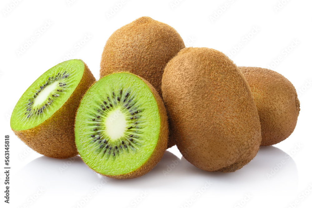 Delicious ripe kiwi fruits, isolated on white background Delicious ripe kiwi fruits, isolated on white background