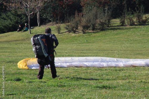 An old guy with a parachute at Samsun