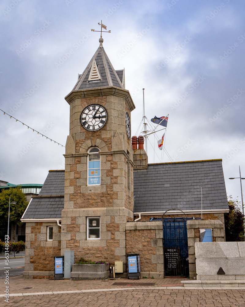 St. Peter Port, Guernsey, UK Weighbridge Clock Tower, North Esplanade