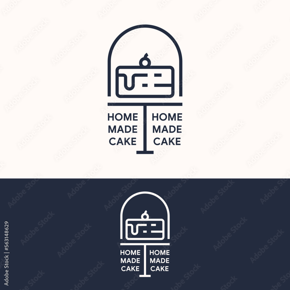 Naklejka premium elegant sweet cake logo template