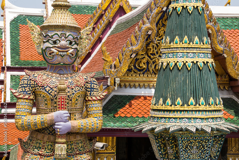 Guard statue at the Grand palace in Bangkok, Thailand