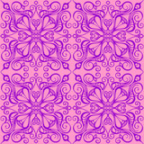 seamless graphic pattern, floral magenta ornament tile on pink background, texture, design