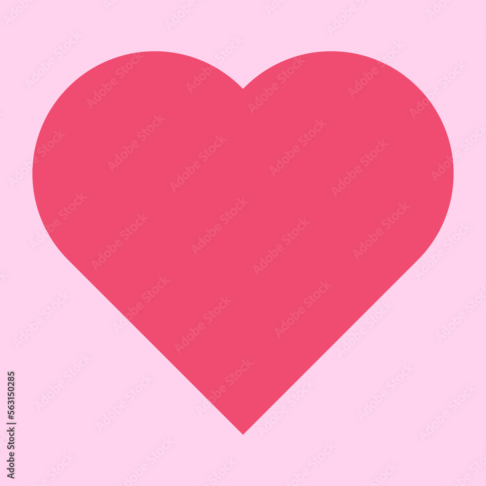 A simple pink heart on a light pink background. In celebration of St Valentine's day on February the fourteenth. Could be used as a template