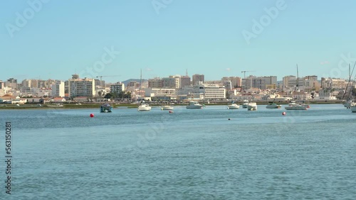 Beautiful sea view of the Ria Formosa park of Faro.