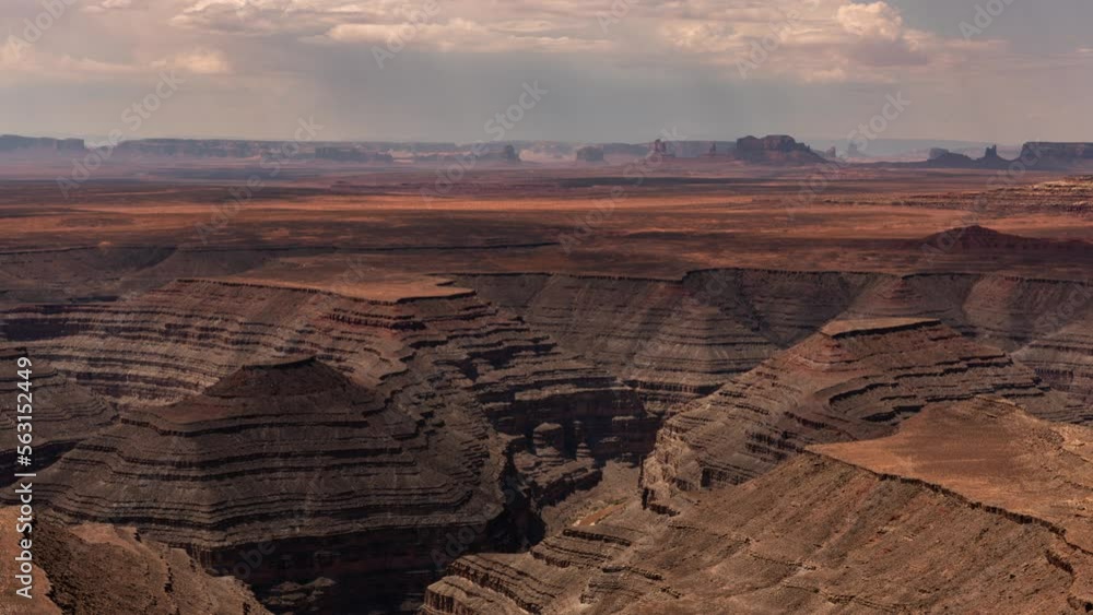 Muley Point San Juan River and Monument Valley Glen Canyon National Recreation Area Time Lapse Zoom In Utah Southwest USA Muley Point San Juan River and Monument Valley Glen Canyon National Recreation Area Time Lapse Zoom In Utah Southwest USA
