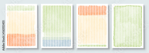 Set of Abstract Hand Painted Illustrations for Wall Decoration, Postcard, Social Media Banner, Brochure Cover Design Background. Square Modern Abstract Painting Artwork. Rectangle Vector Pattern