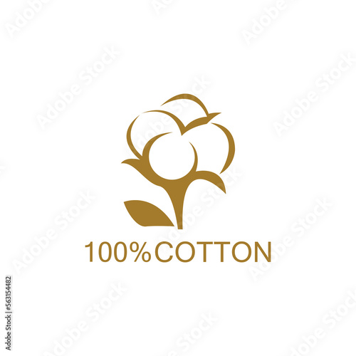 100% cotton icon.Natural organic cotton, pure cotton vector labels.logo vector illustration