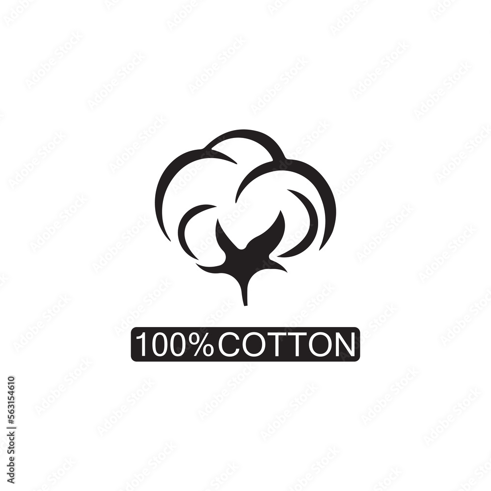 Fototapeta premium 100% cotton icon.Natural organic cotton, pure cotton vector labels.logo vector illustration