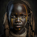 Young Tribal Girl Portrait-Generative AI