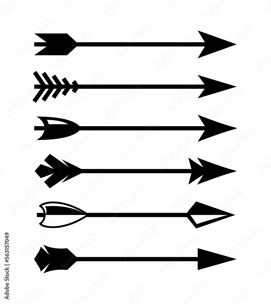 Vector arrow archer warrior weapon target indian feather hunt longbow