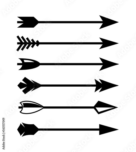 Vector arrow archer warrior weapon target indian feather hunt longbow symbol archery arrow medieval icon.