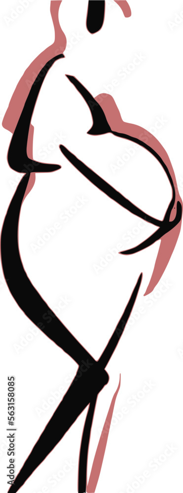 © PixlMakr - Abstract drawing of a silhouette of a pregnant woman © PixlMakr - Abstract drawing of a silhouette of a pregnant woman