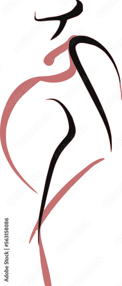 © PixlMakr - Abstract drawing of a silhouette of a pregnant woman