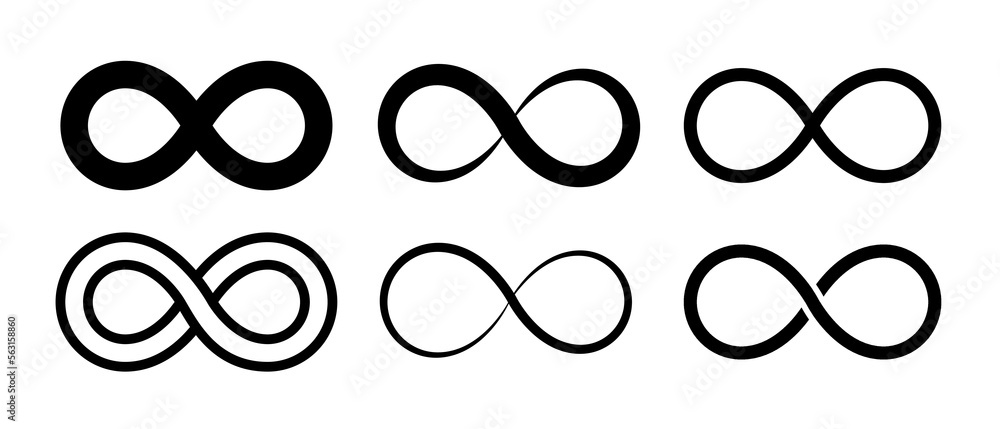 Eternity loop symbol logo vector endless abstract line icon. Infinite unlimited cycle sign illustration concept design. Eternity loop symbol logo vector endless abstract line icon. Infinite unlimited cycle sign illustration concept design.