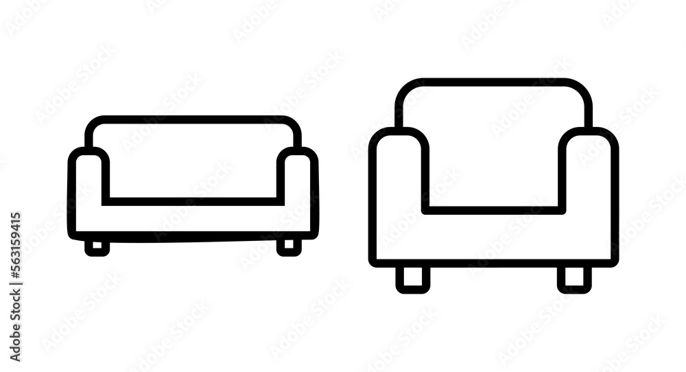 Sofa icon vector illustration. sofa sign and symbol. furniture icon Sofa icon vector illustration. sofa sign and symbol. furniture icon