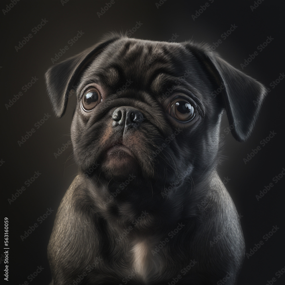 portrait of a dog puppy Pug