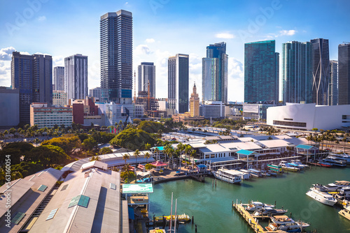 Miami downtown Bayside skyline panoramic view