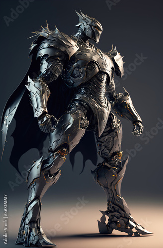Fantasy hero in armor. sketch art for artist creativity and inspiration. generative AI   © ReisMedia
