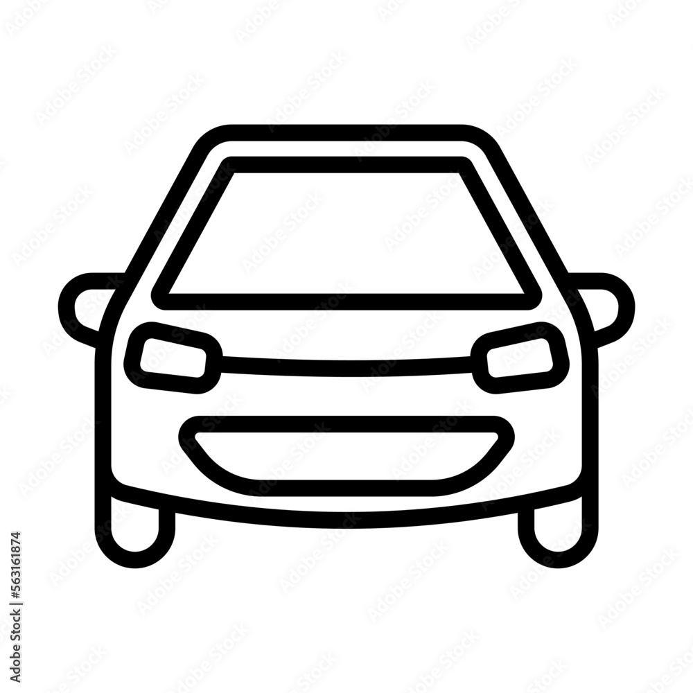 Icono de carro. Vehículo. Automóvil frontal. Ilustración vectorial