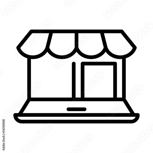 Icono de tienda virtual. Compra en línea. Ilustración vectorial