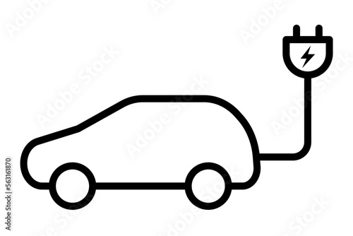 Icono de coche eléctrico. Vehículo no contaminable. Ilustración vectorial