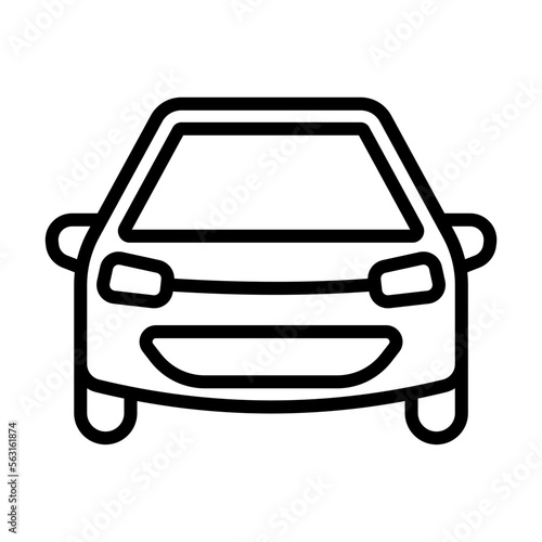 Icono de carro. Vehículo. Automóvil frontal. Ilustración vectorial