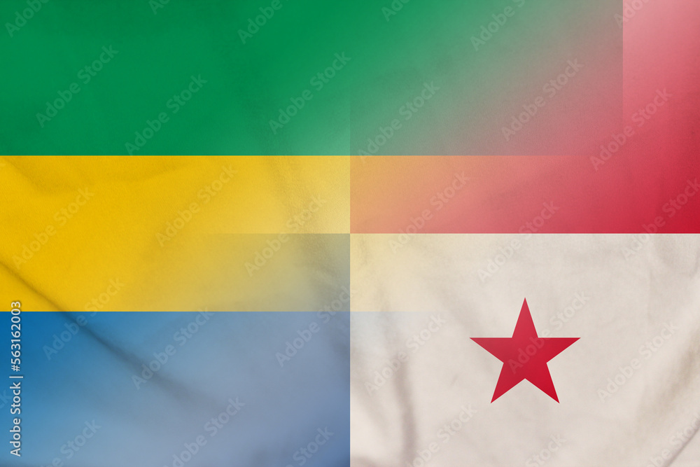 Gabon and Panama state flag transborder contract PAN GAB