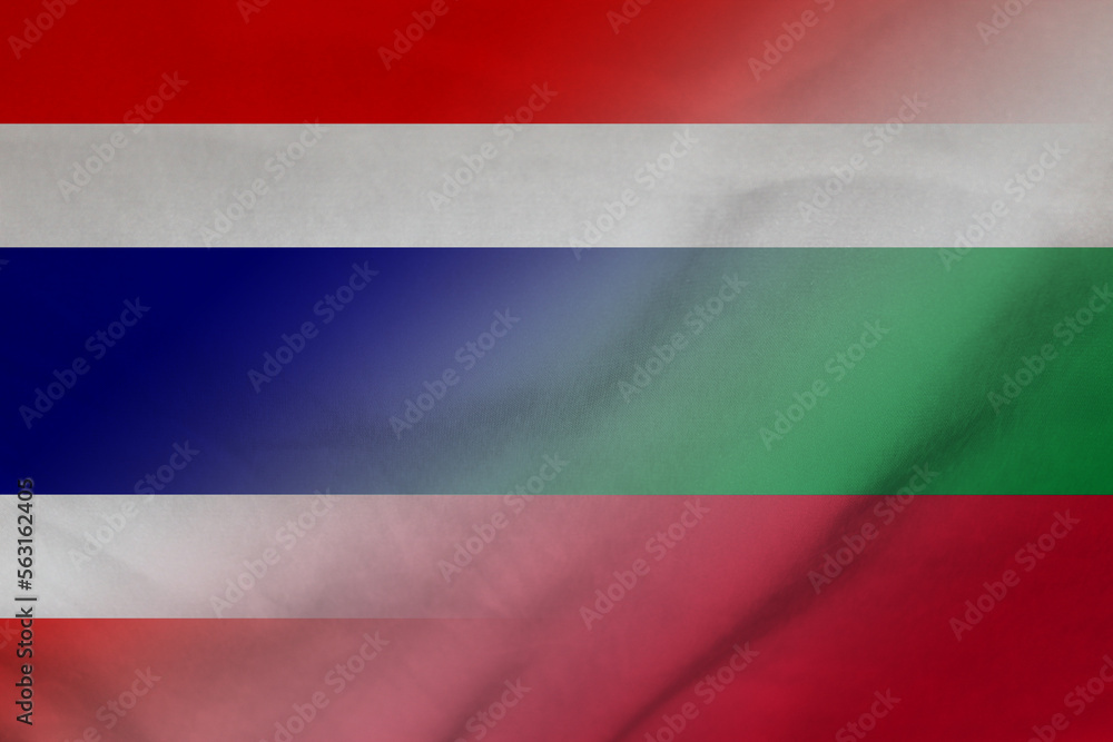 Naklejka premium Thailand and Bulgaria official flag transborder contract BGR THA
