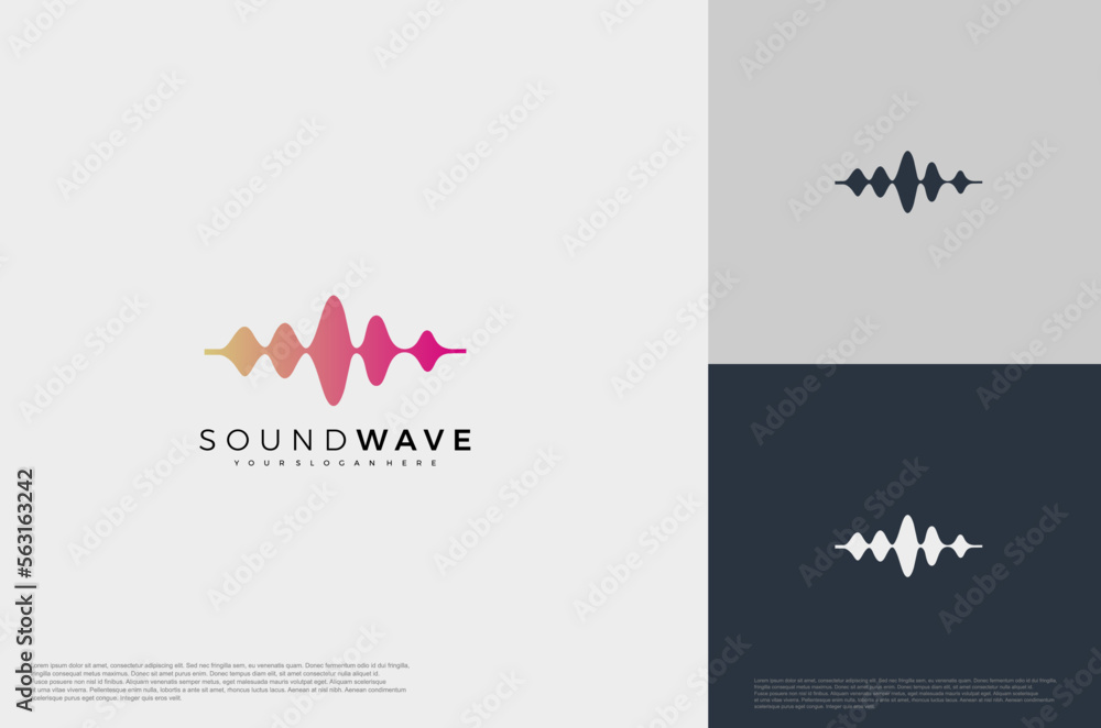 Audio icon illustration concept logo template flat style. Voice equalizer idea. Modern creative vector Audio icon illustration concept logo template flat style. Voice equalizer idea. Modern creative vector