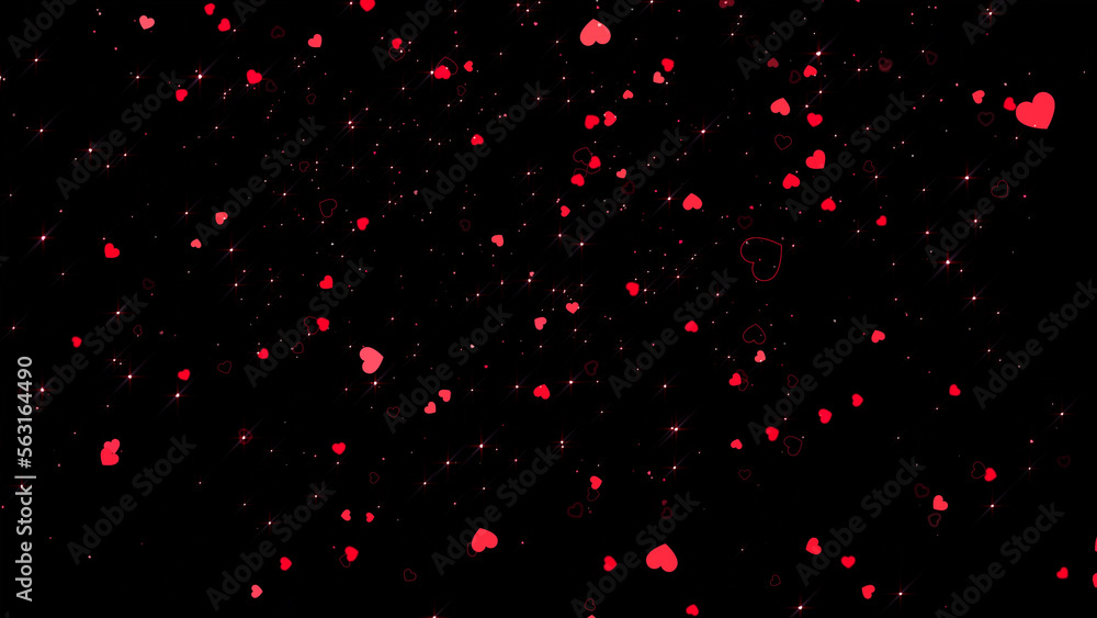 valentines day and love romantic illustration, 4k wallpaper, red shiny and glowing hearts falling on dark background valentines day and love romantic illustration, 4k wallpaper, red shiny and glowing hearts falling on dark background