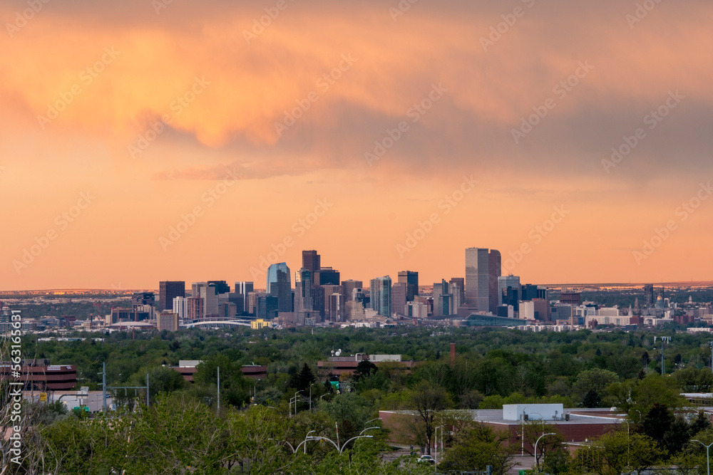 Sunset over Denver, Colorado