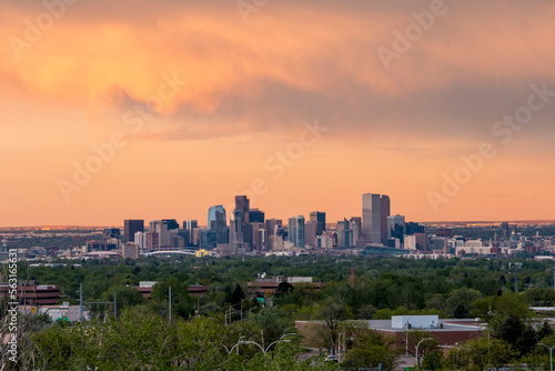 Sunset over Denver, Colorado