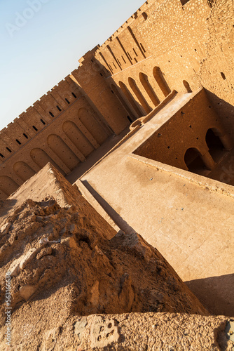 Historic Al-Ukhaidir Fortress near Karbala in Iraq. Dutch angle photo