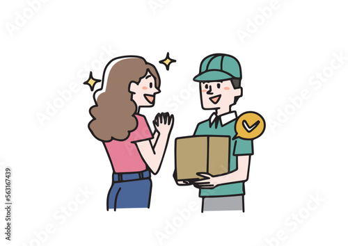 商品をお届けする配送業者の男性