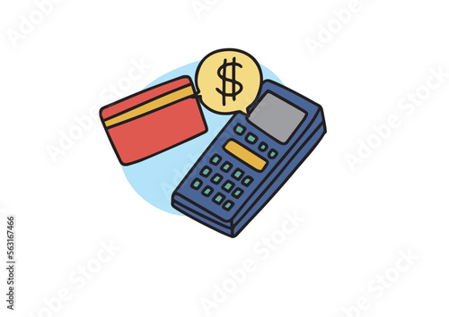 カード決済かオンライン決済が使えるイラスト